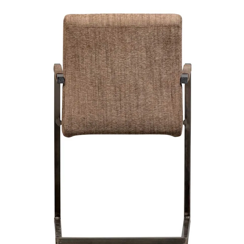 Freischwinger Armlehnenstuhl in Braun meliert - Sicilia (2er Set)