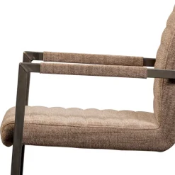 Freischwinger Armlehnenstuhl in Braun meliert - Sicilia (2er Set)