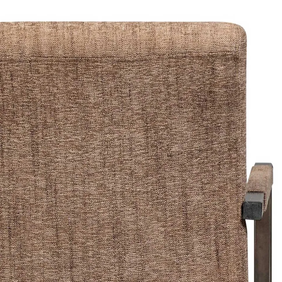 Freischwinger Armlehnenstuhl in Braun meliert - Sicilia (2er Set)