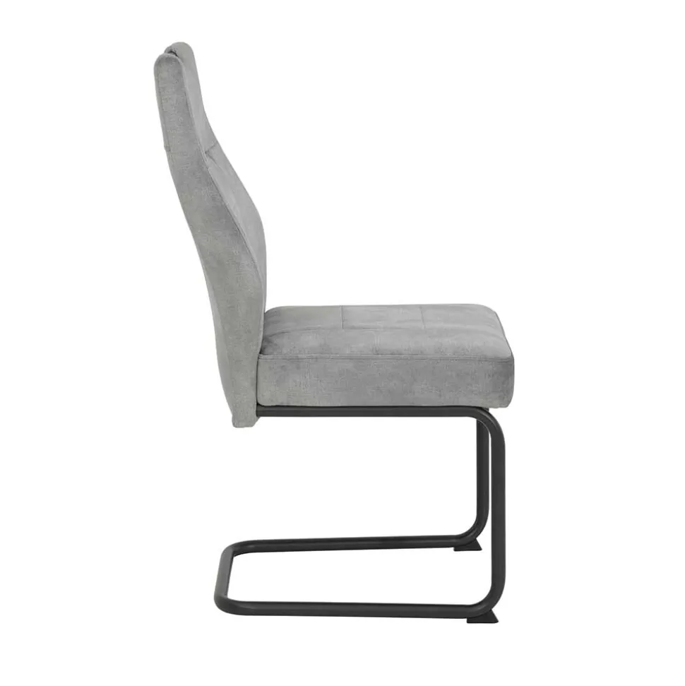 Freischwinger Stuhl in Silbergrau - Riakust (2er Set)