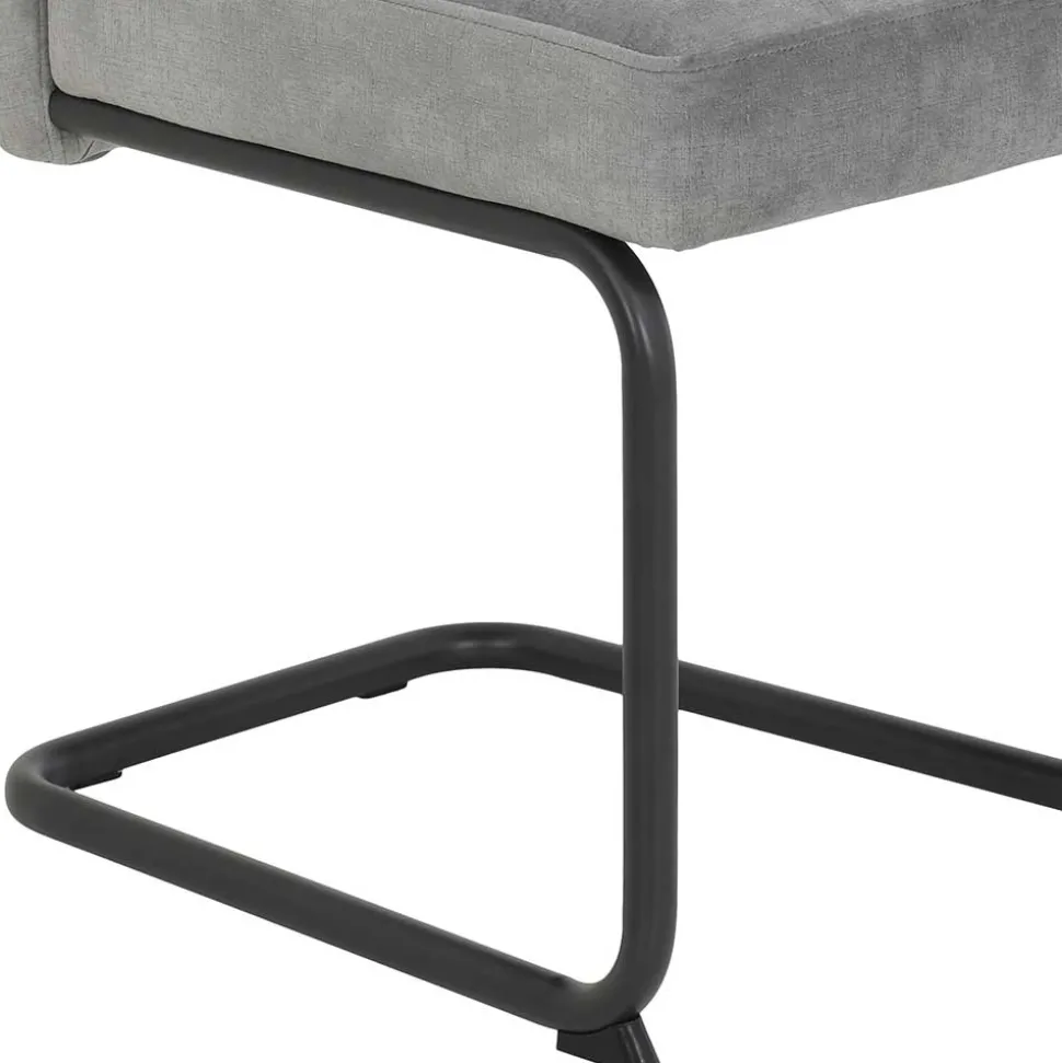 Freischwinger Stuhl in Silbergrau - Riakust (2er Set)