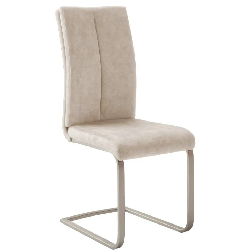 Freischwinger-Polsterstühle in Creme - Sevilaca (4er Set)