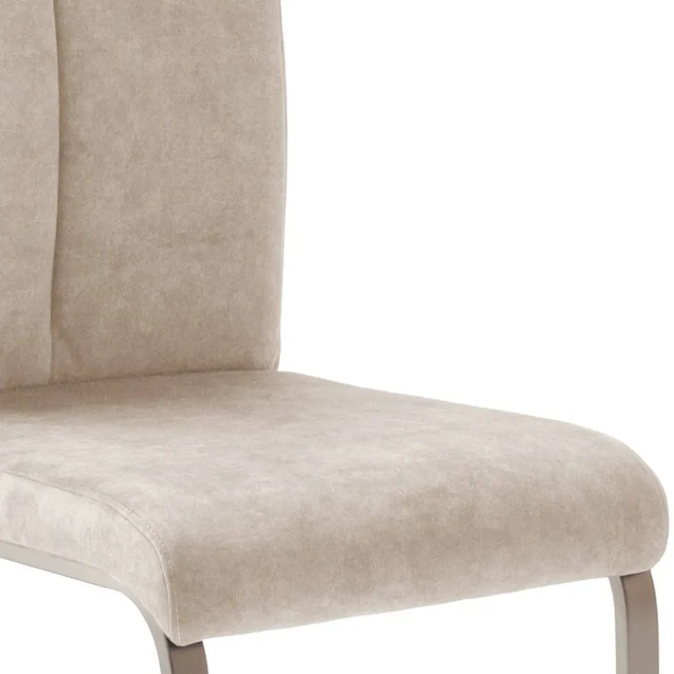 Freischwinger-Polsterstühle in Creme - Sevilaca (4er Set)