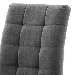 Freischwingerstühle aus Chenille in Dunkelgrau - Hulmane (2er Set)