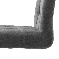 Freischwingerstühle aus Chenille in Dunkelgrau - Hulmane (2er Set)