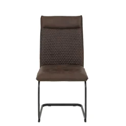 Freischwingerstühle in Braun Microfaser - Francara (Set)