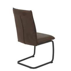 Freischwingerstühle in Braun Microfaser - Francara (Set)