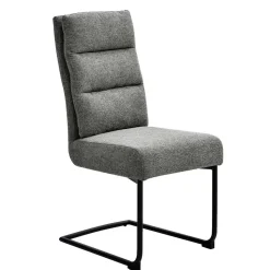 Freischwingerstühle in Grau Strukturstoff - Pizaras (2er Set)