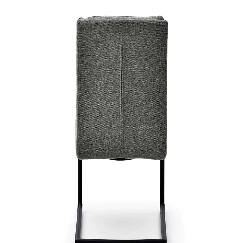 Freischwingerstühle in Grau Strukturstoff - Pizaras (2er Set)