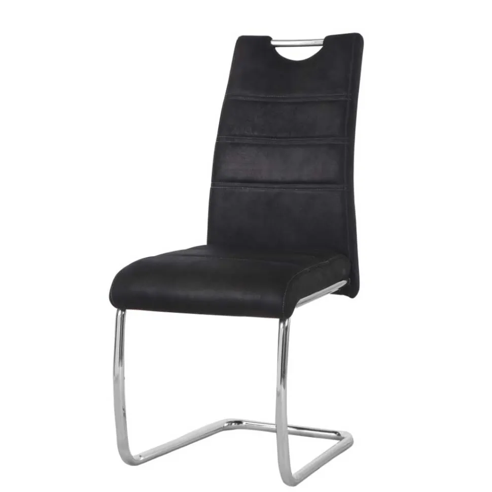 Freischwingerstühle in Schwarz - Miolosan (4er Set)