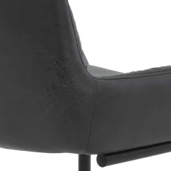 Freischwingerstuhl in Anthrazit Microfaser - Settas (Set)