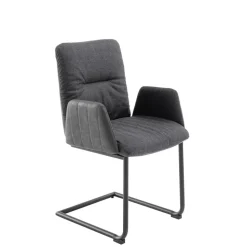 Freischwinger-Tischsessel in Anthrazit - Jamesson (2er Set)