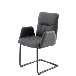 Freischwinger-Tischsessel in Anthrazit - Jamesson (2er Set)