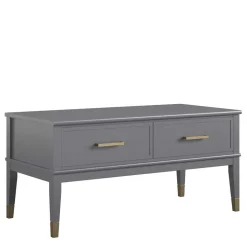 Funktioneller Couchtisch in Grau & Gold - Obbo