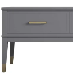 Funktioneller Couchtisch in Grau & Gold - Obbo