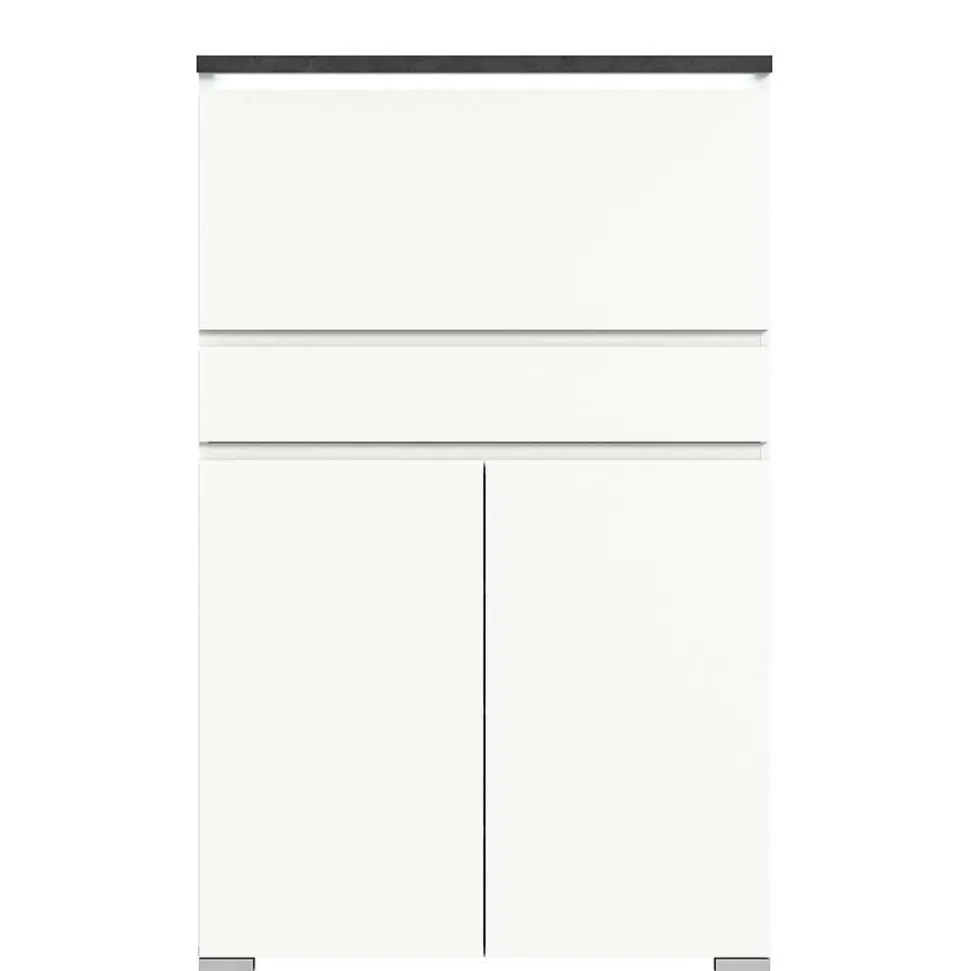 Funktioneller Schuhschrank mit zwei Türen & Klappe - Suad