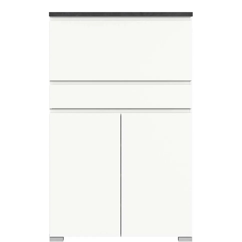 Funktioneller Schuhschrank mit zwei Türen & Klappe - Suad