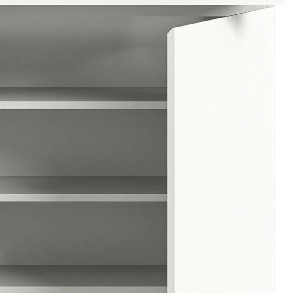 Funktioneller Schuhschrank mit zwei Türen & Klappe - Suad