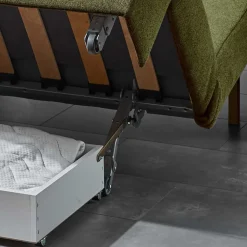 Funktionssofa in Oliv Grün Stoff - Ektuala