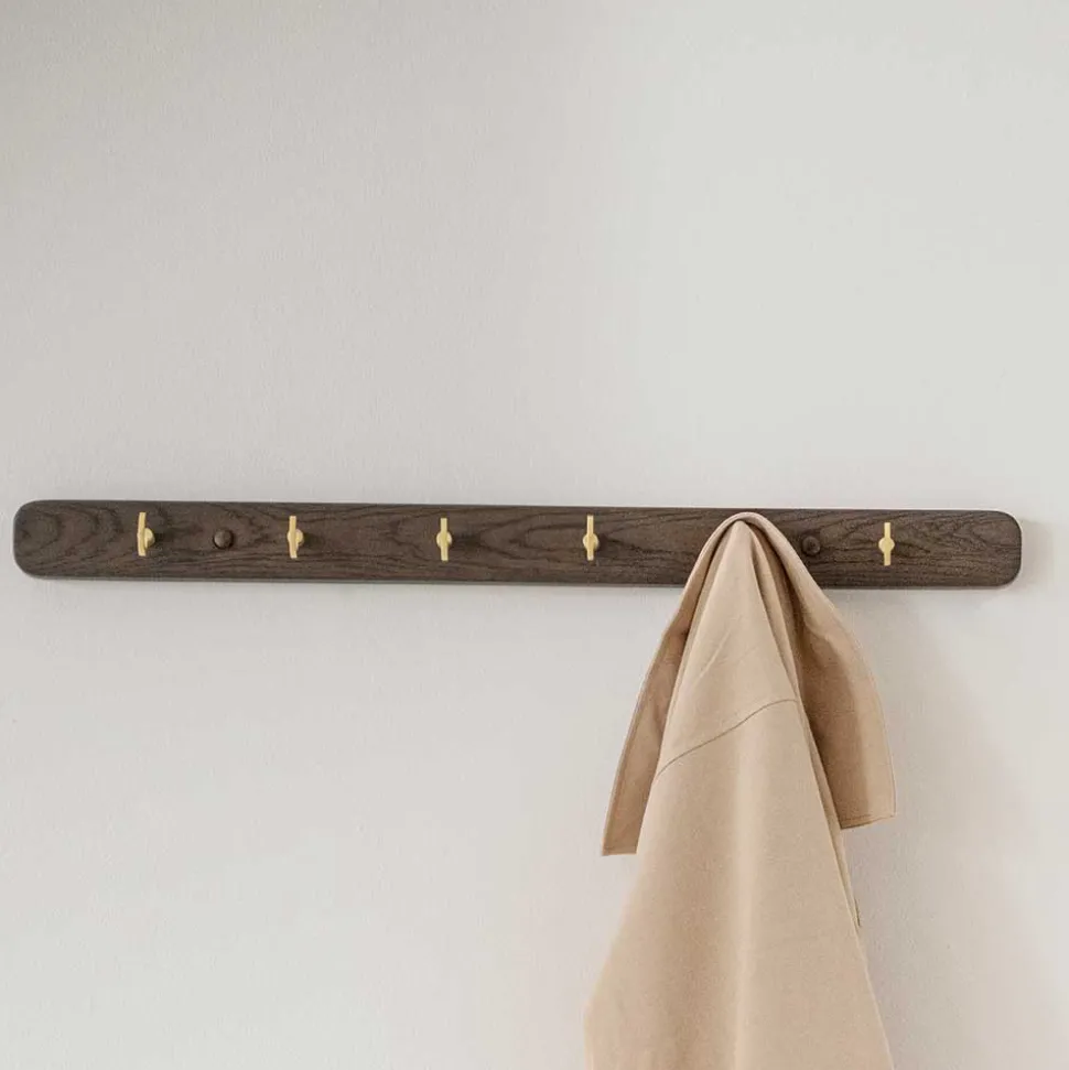 Garderobe Hakenleiste in Eiche Dunkelbraun - Cora