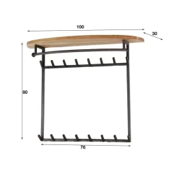 Garderobe mit 16 Haken und Stange - Drucana