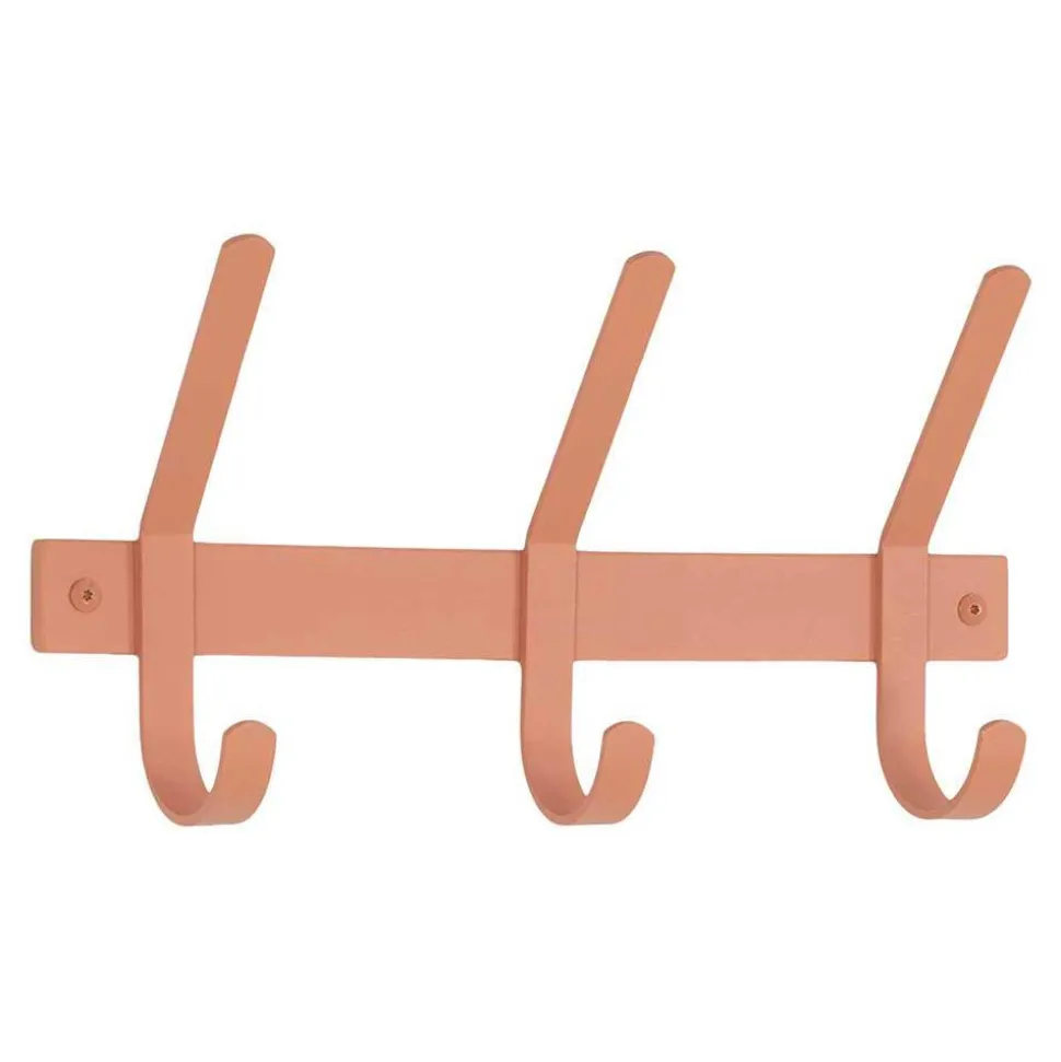 Garderobe mit drei Doppelhaken in Terracotta - Sabine