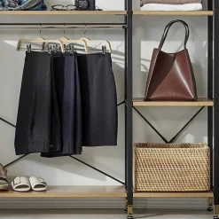 Garderobe Regal mit 2 Stangen & 10 Fächern - Elisanne