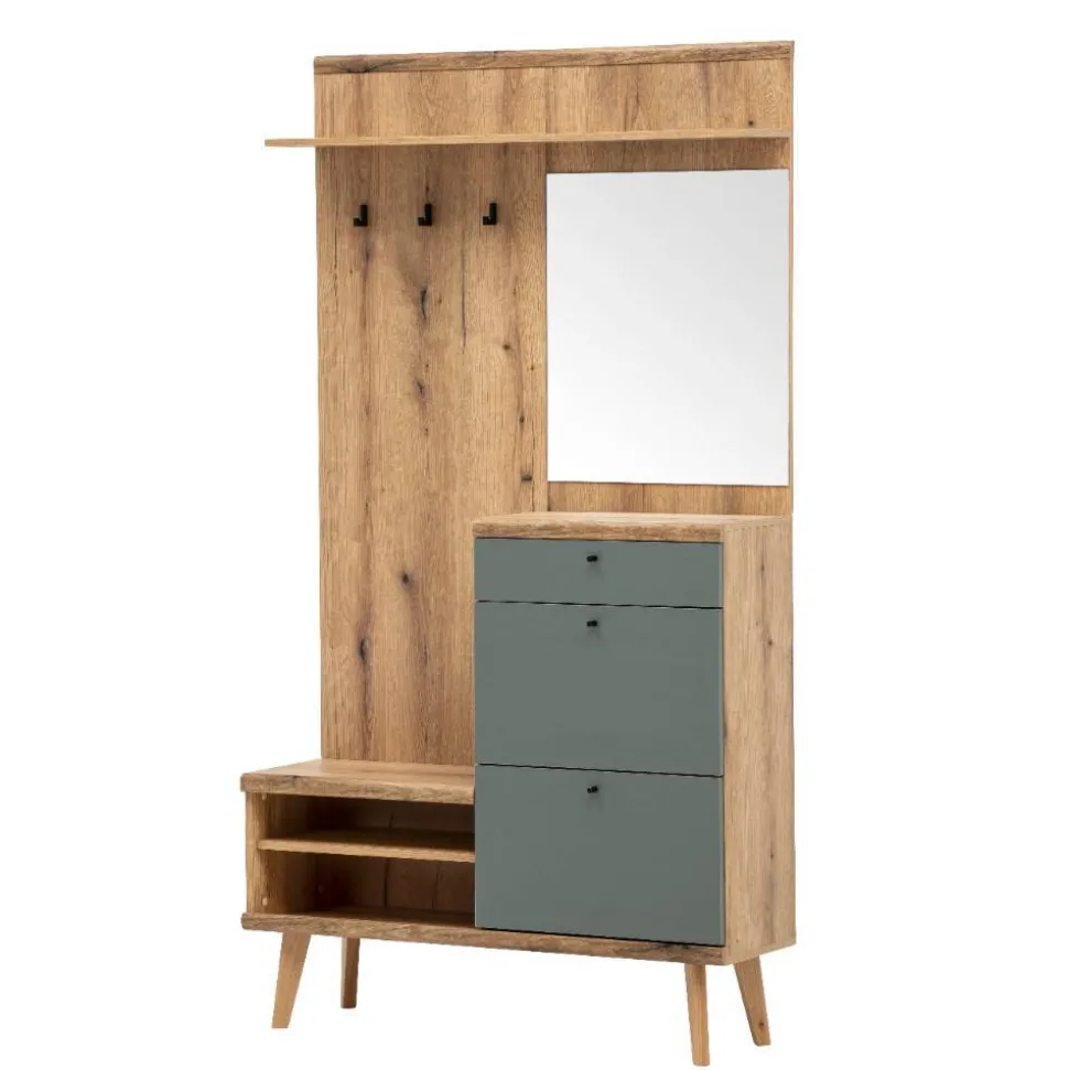 Garderobe und Highboard Set - Oliva (zweiteilig)