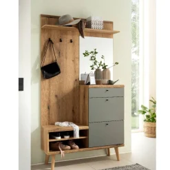 Garderobe und Highboard Set - Oliva (zweiteilig)