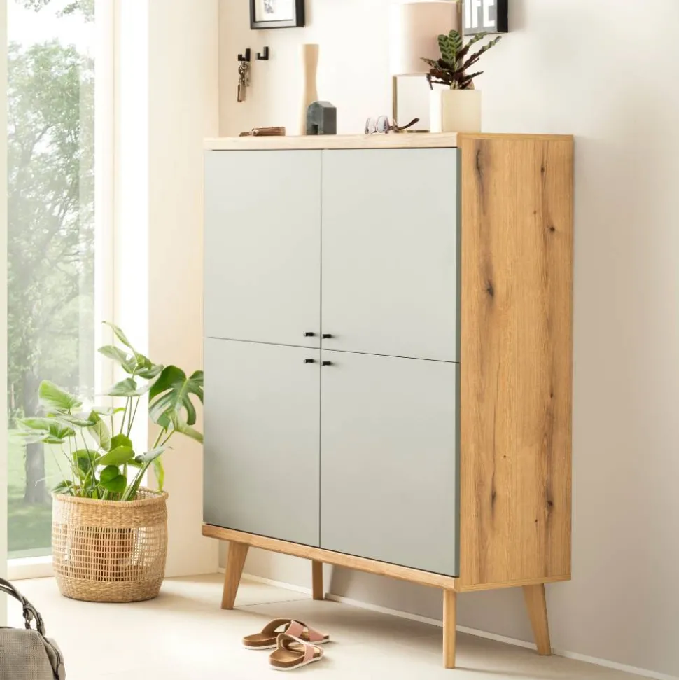 Garderobe und Highboard Set - Oliva (zweiteilig)