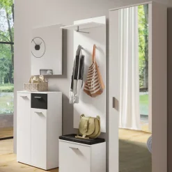 Garderobe Wandpaneel in Weiß - Vatros