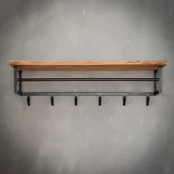 Garderobe zum Aufhängen aus Metall Schwarz - Porongo