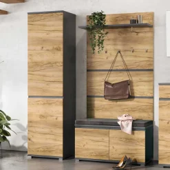 Garderoben Möbel Set in Wildeiche - Orsecca (dreiteilig)