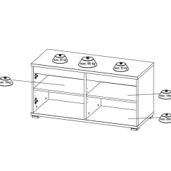 Garderoben Möbel Set in Wildeiche - Orsecca (dreiteilig)