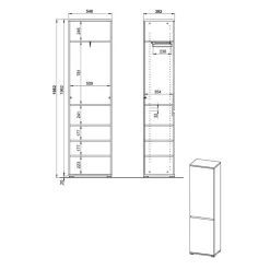 Garderoben Möbel Set in Wildeiche - Orsecca (dreiteilig)