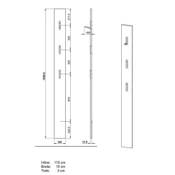 Garderoben Möbelset in Dunkelgrau - Tarlotta (dreiteilig)