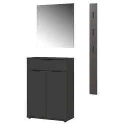 Garderoben Möbelset in Dunkelgrau - Tarlotta (dreiteilig)