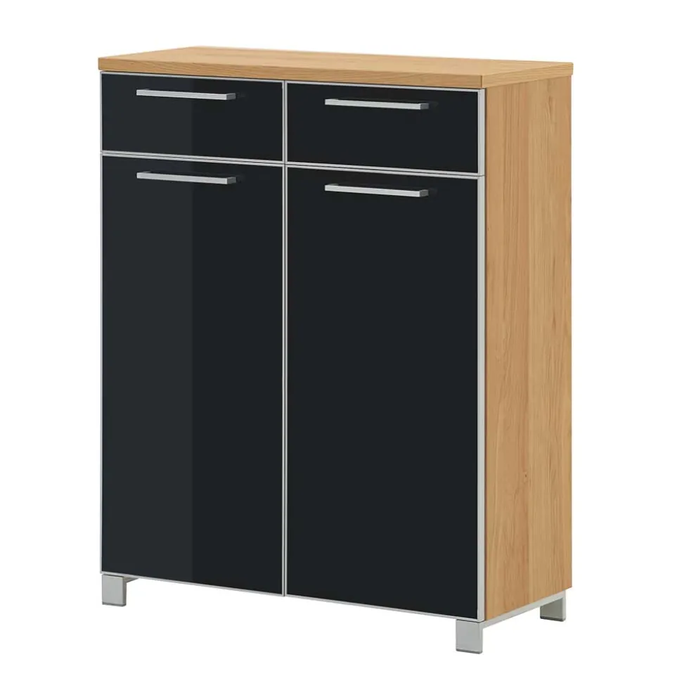 Garderoben Schuhschrank Lalaika in Anthrazit Glas beschichtet