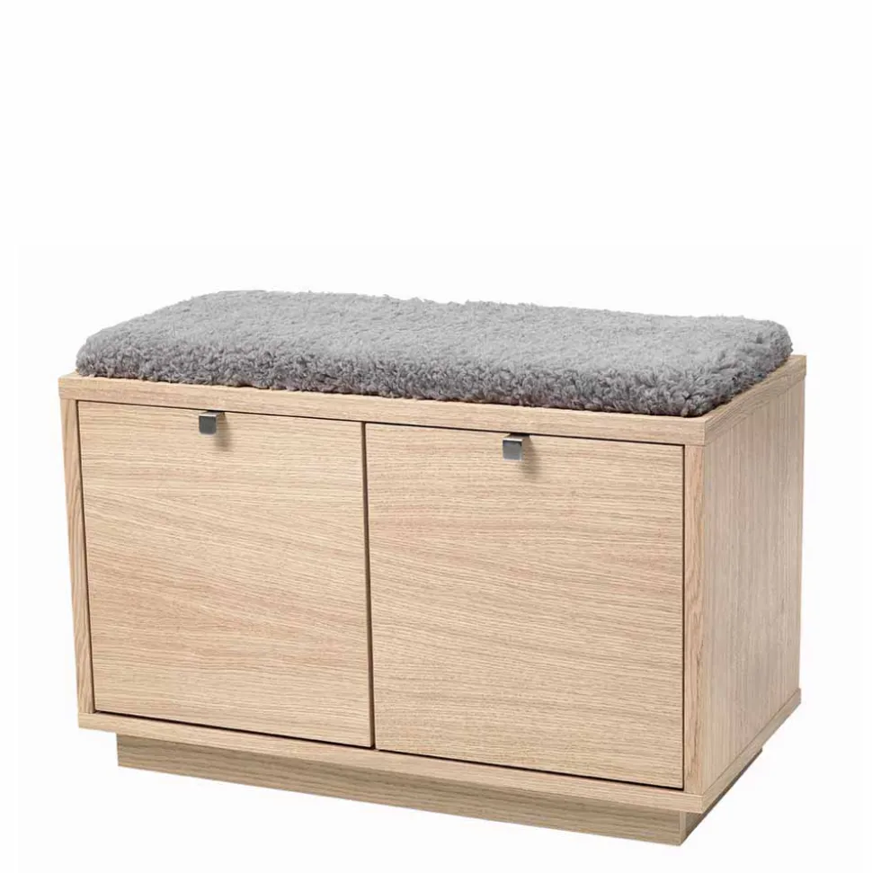 Garderoben Sitzbank Vaxos mit Eiche furniert