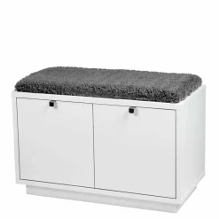 Garderobenbank Gorfu in Weiß Grau