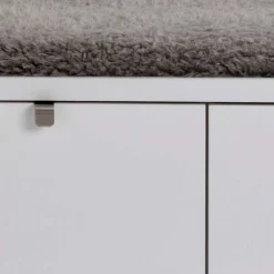 Garderobenbank Gorfu in Weiß Grau