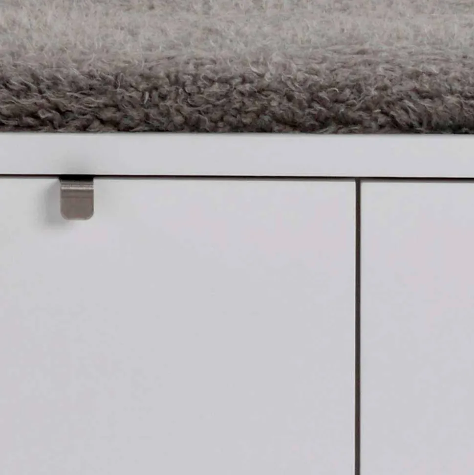 Garderobenbank Gorfu in Weiß Grau