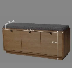 Garderobenbank Helvana mit Eiche furniert