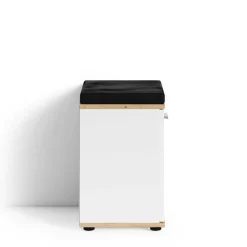 Garderobenbank in Weiß mit Wildeiche Dekor - Yumagno