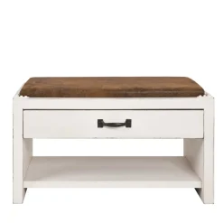 Garderobenbank Oficina in Weiß Braun