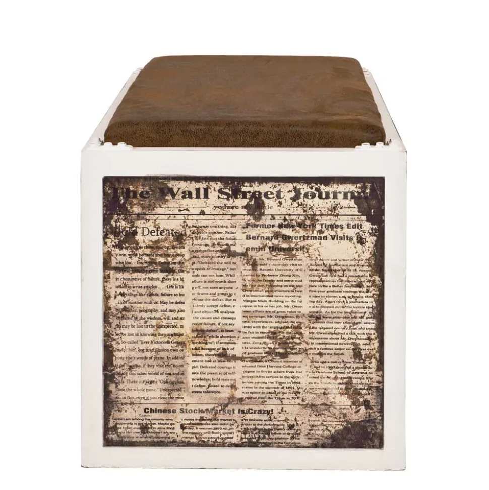 Garderobenbank Oficina in Weiß Braun