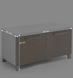 Garderobenbank Srocca in Taupe Glas