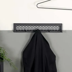 Garderobenhakenleiste aus Stahl in Schwarz - Orcia