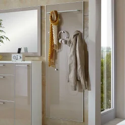 Garderobenkombination Srocca in Taupe Glas beschichtet (dreiteilig)