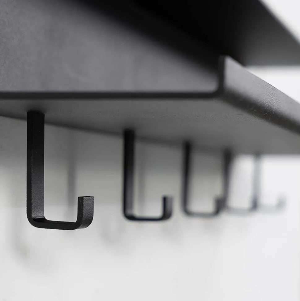 Garderobenleiste aus schwarzem Stahl - Badehma